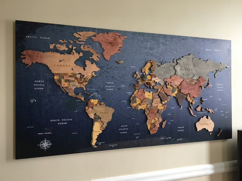 KASTHAM Wooden World Map - Kastham