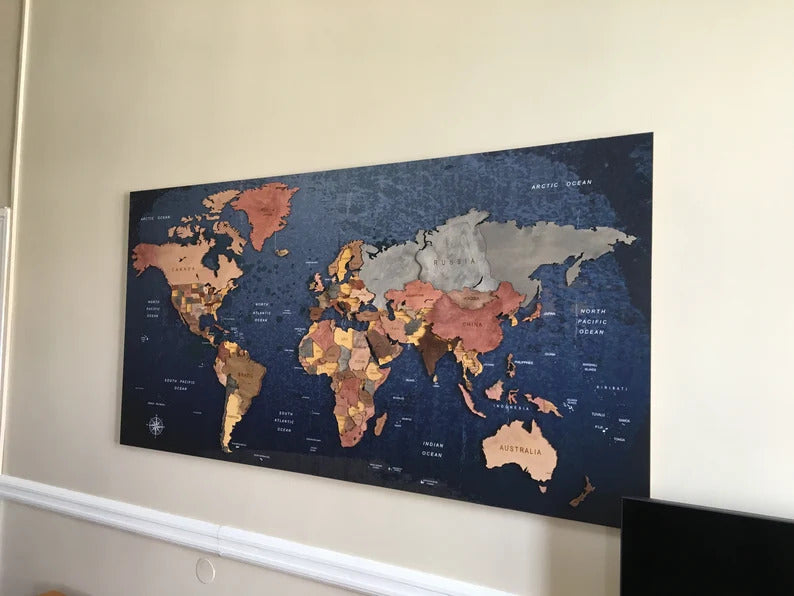 KASTHAM Wooden World Map - Kastham