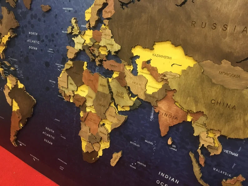 KASTHAM Wooden World Map - Kastham